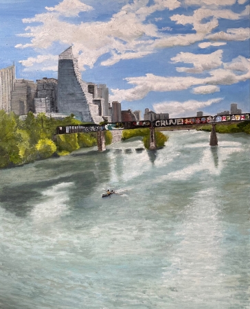 Rower Passage Through Sky ad Stone by artist Mozelle Marks